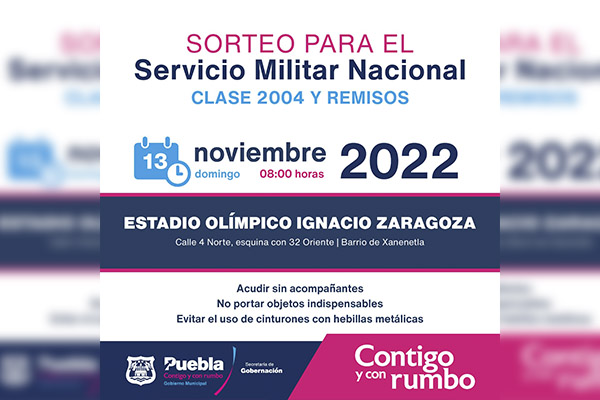 Convocan a jóvenes clase 2004 a participar en Sorteo para el Servicio Militar