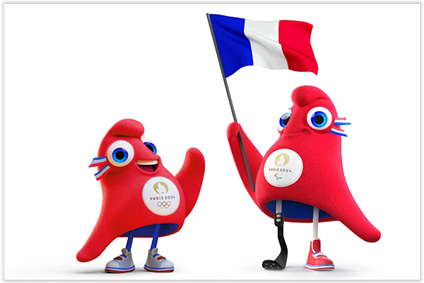 Gorros frigios, mascota oficial de Juegos Olímpicos París 2024