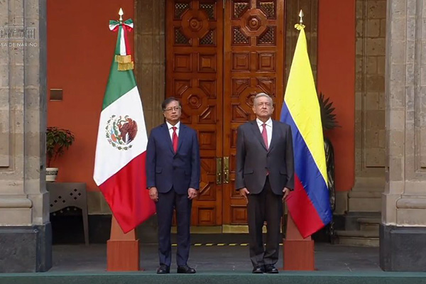 Presidente de Colombia es recibido por López Obrador para visita de trabajo