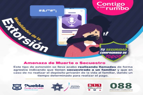 Policía Municipal de Puebla asesora ante extorsiones telefónicas