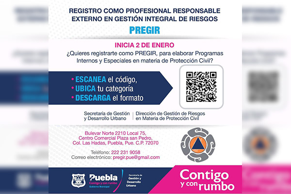 Ayuntamiento de Puebla inicia apertura de registro como PREGIR