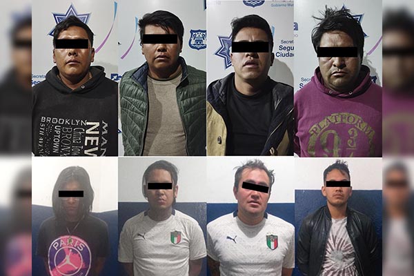 Ocho maleantes detenidos por robo a transeúnte