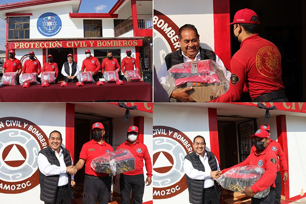 Entrega Mario de la Rosa uniformes al Heroico Cuerpo de Bomberos