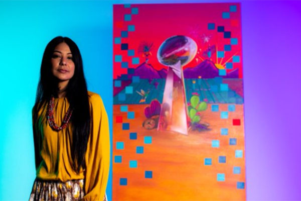 Ella es la artista con raíces mexicanas detrás del arte del Super Bowl LVII