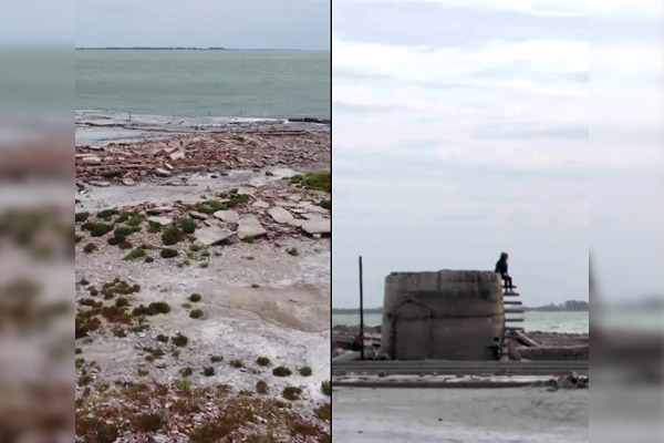 Intensa sequía deja al descubierto un pueblo que quedó sumergido hace décadas