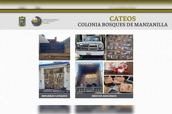 FGE recupera mercancía robada y droga durante cateo
