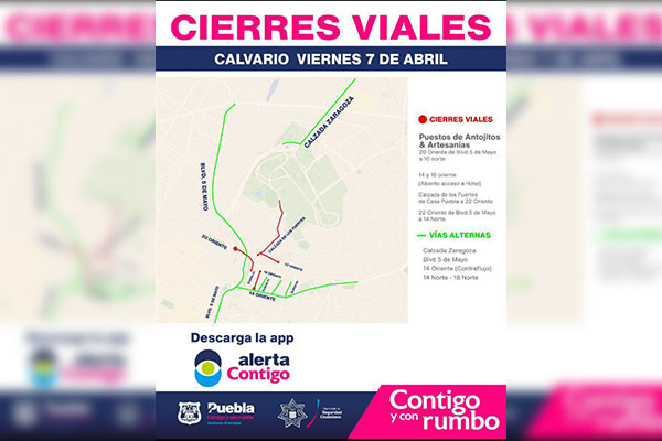 Ayuntamiento de Puebla anuncia cierres viales por la XXXI Procesión de Viernes Santo