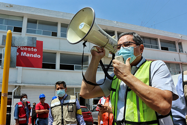 Participan cinco delegaciones locales de Cruz Roja en Puebla durante Simulacro Nacional 2023
