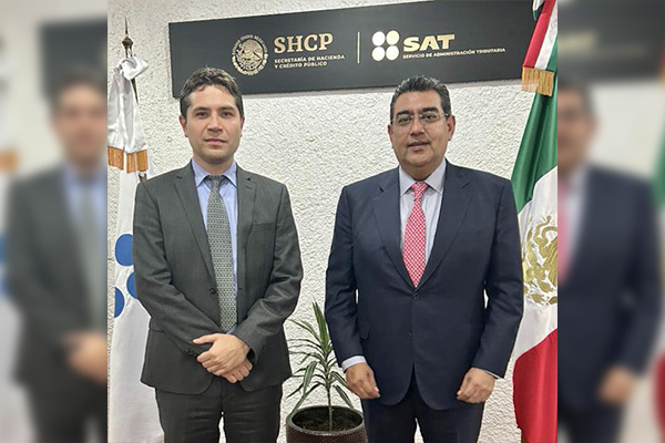 Reunión con titular del SAT, parte de la gira en CDMX de Sergio Salomón