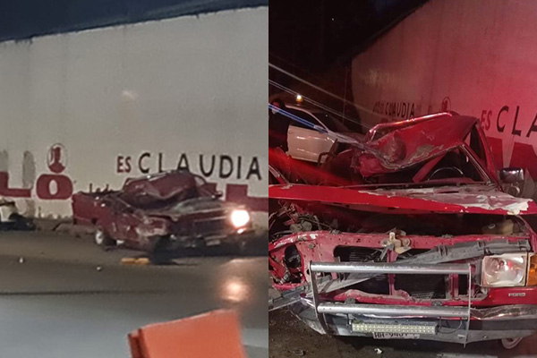 Aparatosa volcadura de camioneta deja un muerto y una mujer herida