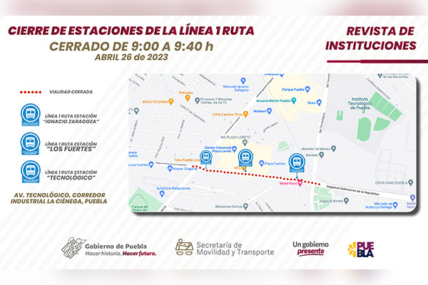 Por pase de revista para Desfile del 5 de Mayo, RUTA modificará recorrido: SMT