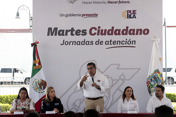 Céspedes encabeza Martes Ciudadano y entrega de patrullas desde San Pedro Cholula
