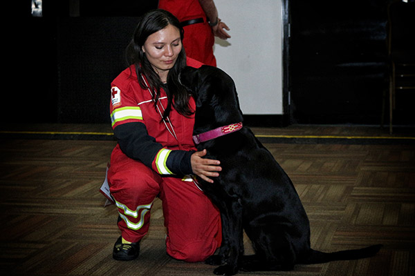 Retiran con honores a "July", perro rescatista de Cruz Roja Mexicana en Puebla