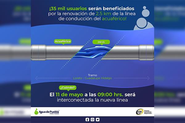 Fueron renovados 2.5 km de tubería de la línea de conducción del Acuaférico