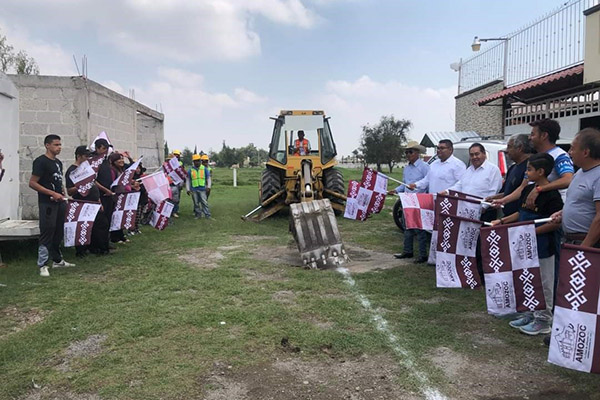 Arrancan obra de drenaje en Las Cruces, Amozoc