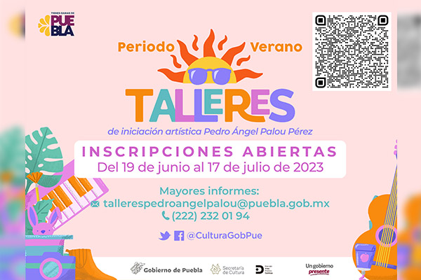 Inicia gobierno estatal inscripciones para talleres artísticos de verano