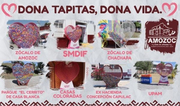 Impulsa Gobierno Municipal de Amozoc recolección de tapitas en favor de niños con cáncer
