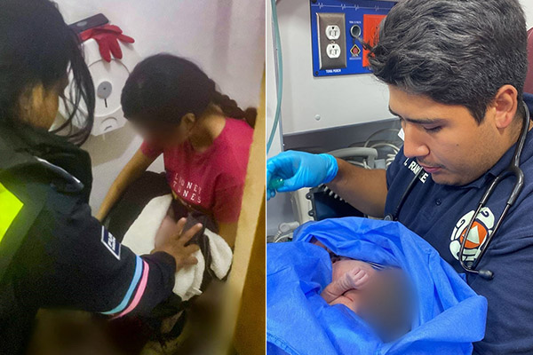 Dio a luz en un negocio con apoyo de policías y paramédicos