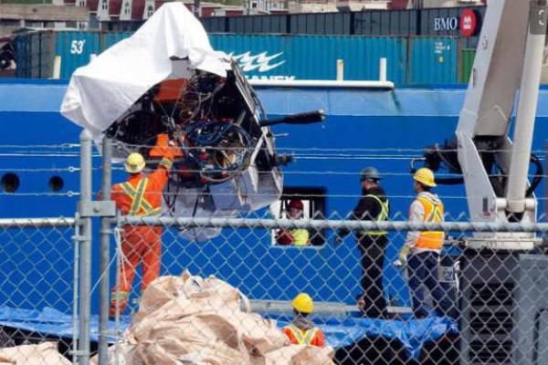 Restos del sumergible Titán llegan a puerto en Canadá tras fatal implosión