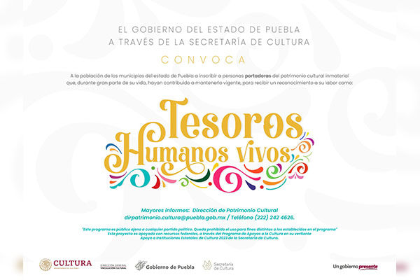 Emite gobierno estatal convocatoria para reconocer a “Tesoros Humanos Vivos”