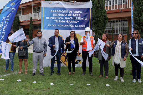 Inicia Ayuntamiento de San Andrés Cholula construcción del techado del Bachillerato Elena Garro
