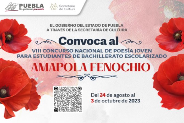 Emite Gobierno de Puebla concurso de poesía para estudiantes de bachillerato