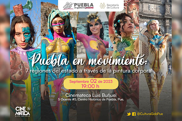 Presentará Cultura proyecto audiovisual de pintura corporal “Puebla en Movimiento”