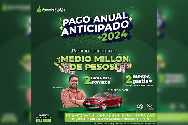 Con 2 meses gratis de servicio para uso doméstico, inicia el “Pago Anual Anticipado 2024”