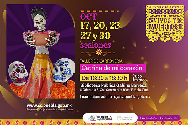 Por Día de Muertos, Cultura ofrecerá talleres gratuitos de cartonería