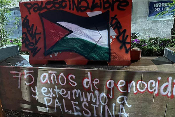 Embajada de Israel en México condena vandalismo en protestas a favor de Palestina