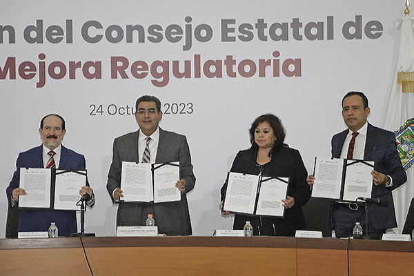 Sergio Salomón encabeza la firma del Convenio de Coordinación de Mejora Regulatoria