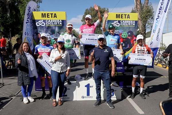 Con gran participación se llevó a cabo la carrera ciclista San Andrés Cholula 2023