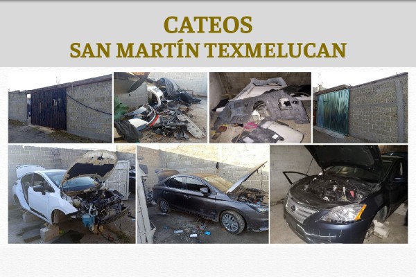 Durante cateos, la FGE aseguró vehículos robados y autopartes