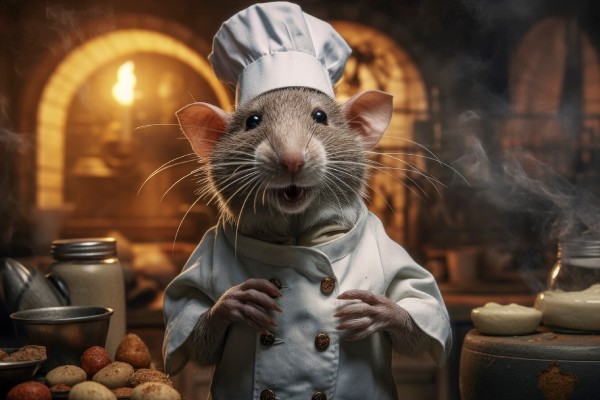 ¿Ratatouille? Ratas “atienden” puesto de comida