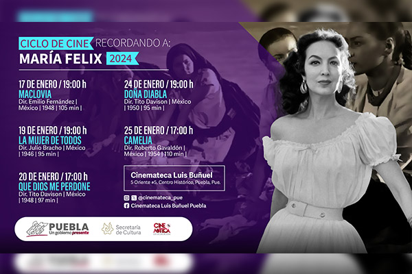En Cinemateca “Luis Buñuel”, Cultura programa ciclo en honor a María Félix
