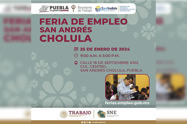 Llevará gobierno estatal oferta laboral a San Andrés Cholula