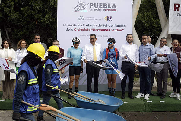 Gobierno estatal inicia rehabilitación de la ciclopista del Bulevar Hermanos Serdán