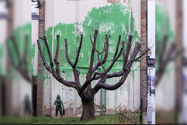 Vandalizan la nueva obra de Banksy dos días después de su aparición