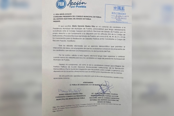 Mario Riestra solicita al IEE llevar a cabo dos debates electorales
