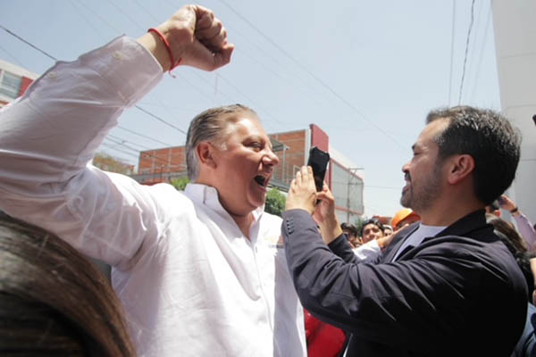 Fer Morales recibe y apoya a Jorge Máynez en su visita a Puebla