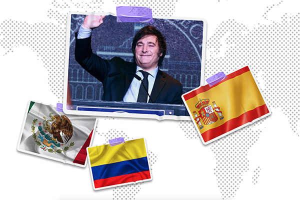 España, México y Colombia, los países en "conflicto" con Javier Milei