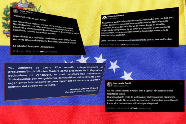Mandatarios latinoamericanos condenan los resultados electorales en Venezuela