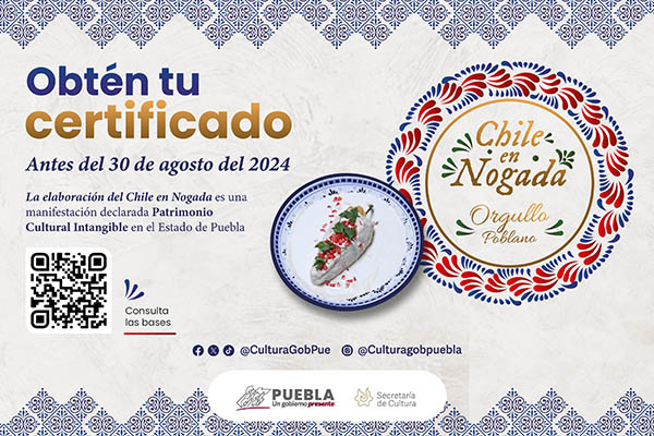 Finalizará gobierno estatal periodo de certificación “Chile en Nogada, Orgullo Poblano”