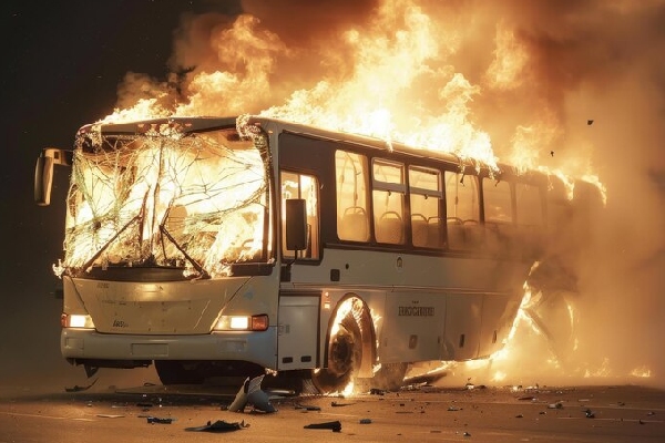 Una turba quema dos autobuses en los suburbios de la ciudad francesa de Lyon