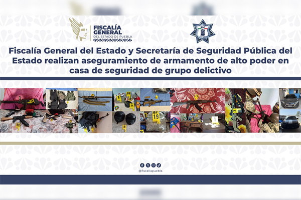 Desmantelan casa de seguridad: armas de alto poder, droga y vehículos blindados