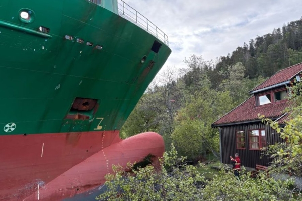 Dormía plácidamente hasta que un enorme barco encalló en su jardín