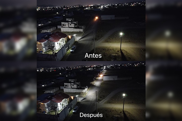 Refuerzan seguridad en Amozoc con nueva iluminación