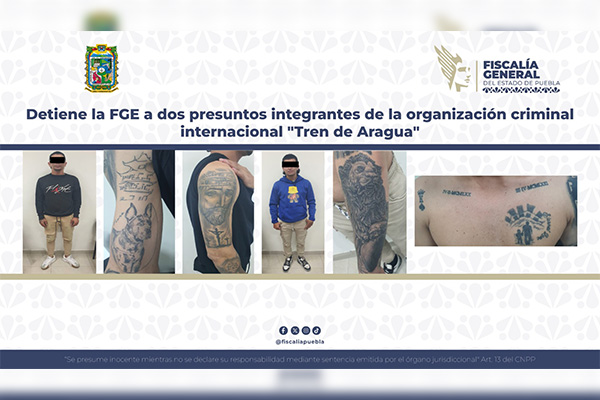 Caen en Puebla dos integrantes del "Tren de Aragua"