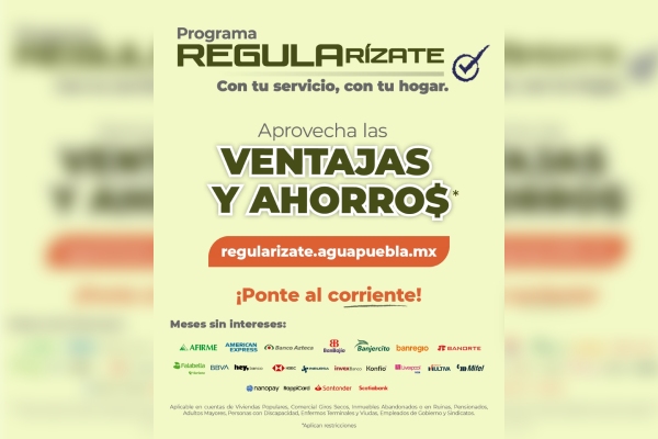 Resultados positivos en la primera semana del programa “Regularízate” de Agua de Puebla