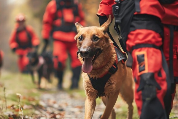 Perros rescatistas mexicanos colaboran en Texas tras devastadoras inundaciones
